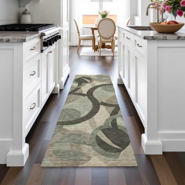 Addison Chantille ACN2168 Geometric Machine Made Transitional Brown Rug