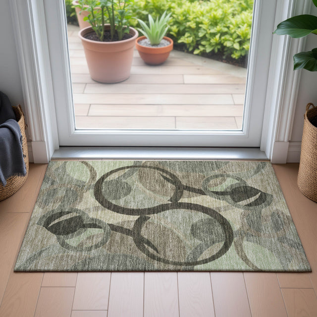 Addison Chantille ACN2168 Geometric Machine Made Transitional Brown Rug