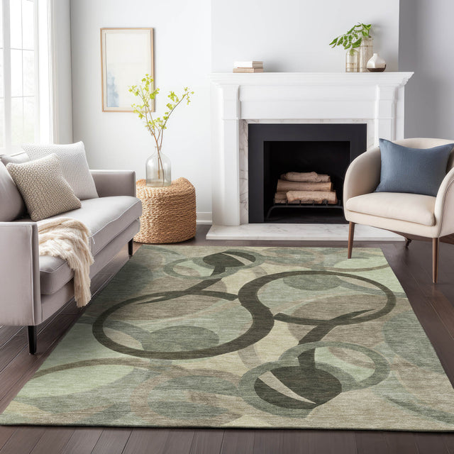 Addison Chantille ACN2168 Geometric Machine Made Transitional Brown Rug
