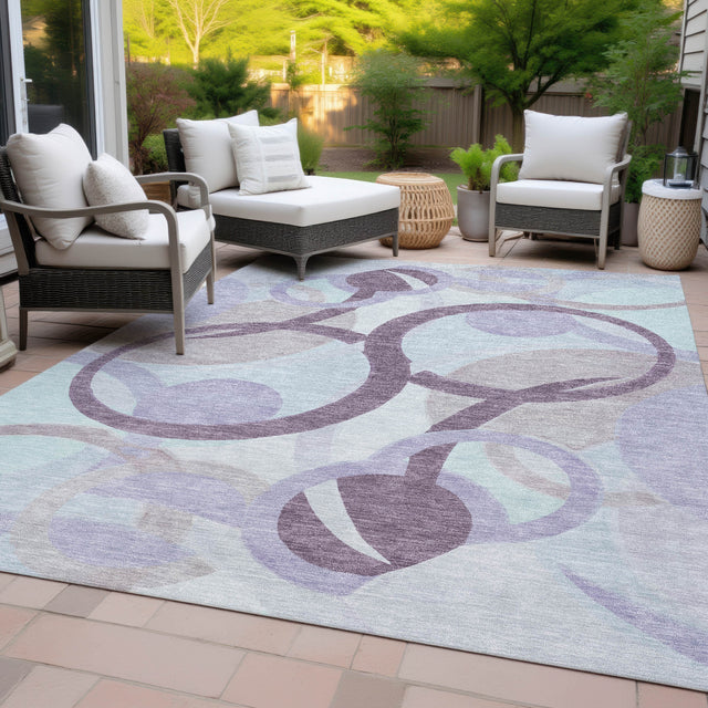 Addison Chantille ACN2168 Geometric Machine Made Transitional Plum Rug