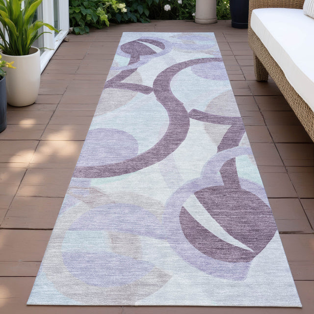 Addison Chantille ACN2168 Geometric Machine Made Transitional Plum Rug