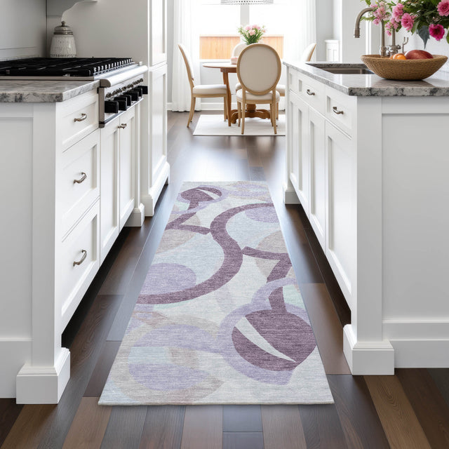 Addison Chantille ACN2168 Geometric Machine Made Transitional Plum Rug