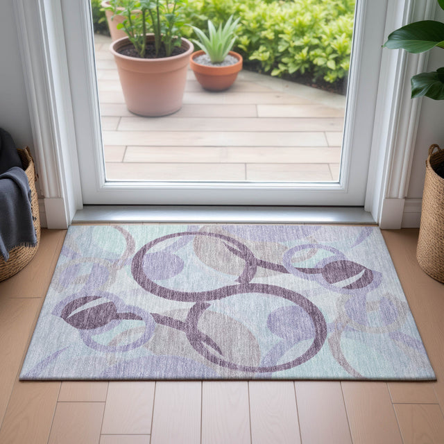 Addison Chantille ACN2168 Geometric Machine Made Transitional Plum Rug