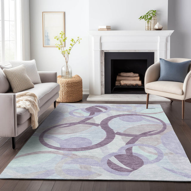 Addison Chantille ACN2168 Geometric Machine Made Transitional Plum Rug