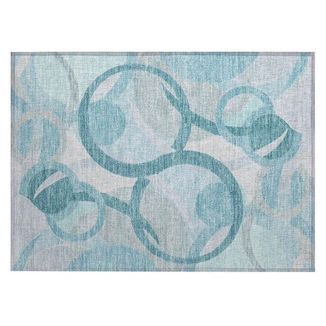 Addison Chantille ACN2168 Geometric Machine Made Transitional Teal Rug