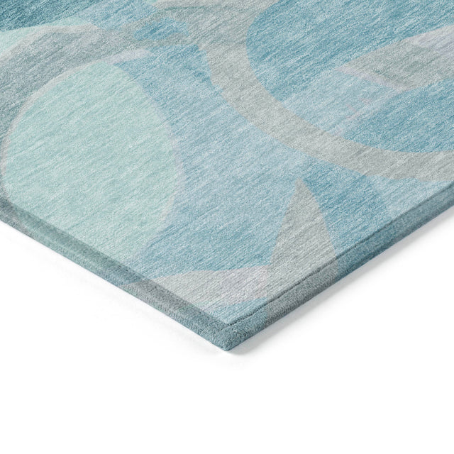Addison Chantille ACN2168 Geometric Machine Made Transitional Teal Rug