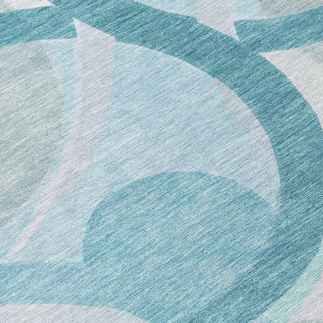 Addison Chantille ACN2168 Geometric Machine Made Transitional Teal Rug