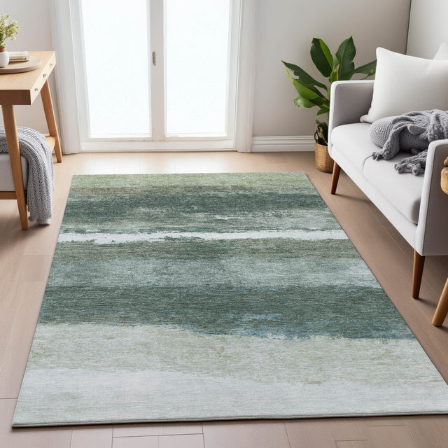 Addison Chantille ACN2169 Stripes Machine Made Transitional Aloe Rug