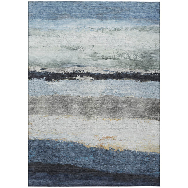 Addison Chantille ACN2169 Stripes Machine Made Transitional Blue Rug