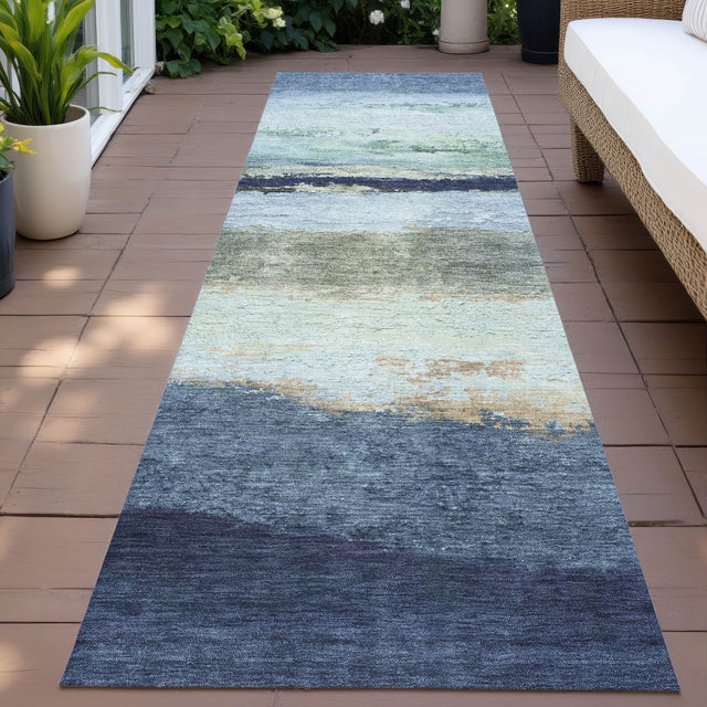 Addison Chantille ACN2169 Stripes Machine Made Transitional Denim Rug