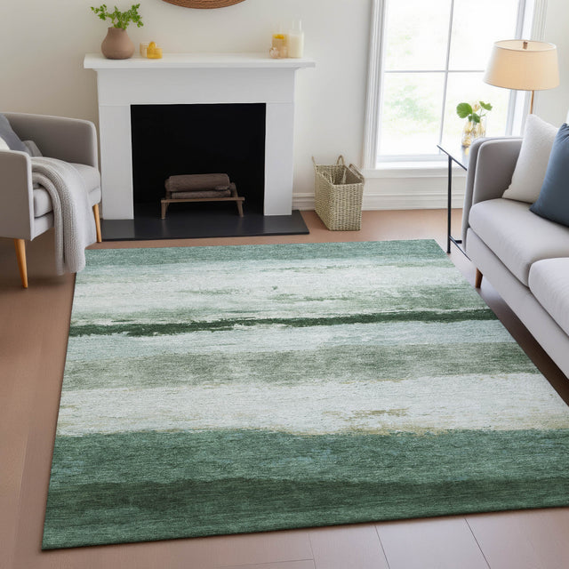 Addison Chantille ACN2169 Stripes Machine Made Transitional Fern Rug