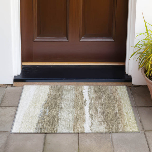 Addison Chantille ACN2169 Stripes Machine Made Transitional Khaki Rug