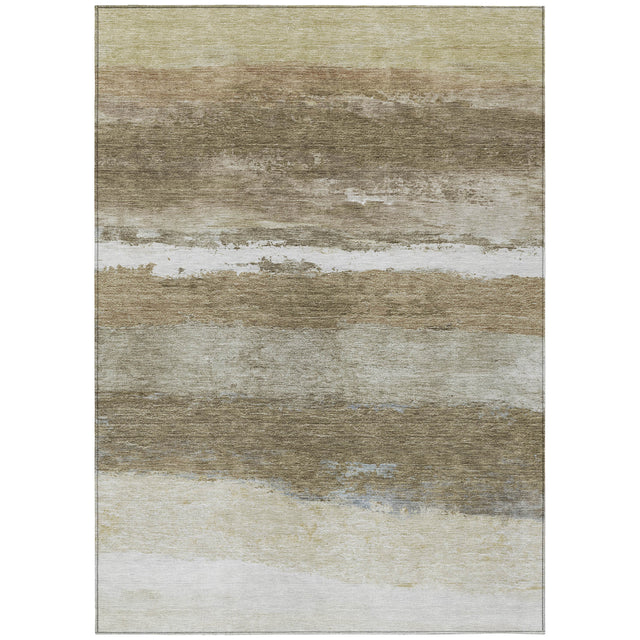 Addison Chantille ACN2169 Stripes Machine Made Transitional Khaki Rug