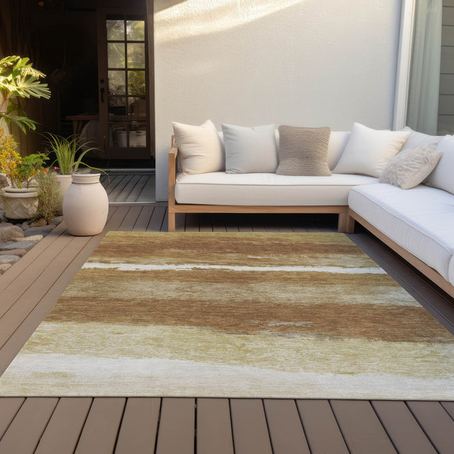 Addison Chantille ACN2169 Stripes Machine Made Transitional Paprika Rug