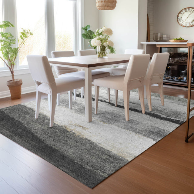 Addison Chantille ACN2169 Stripes Machine Made Transitional Pewter Rug