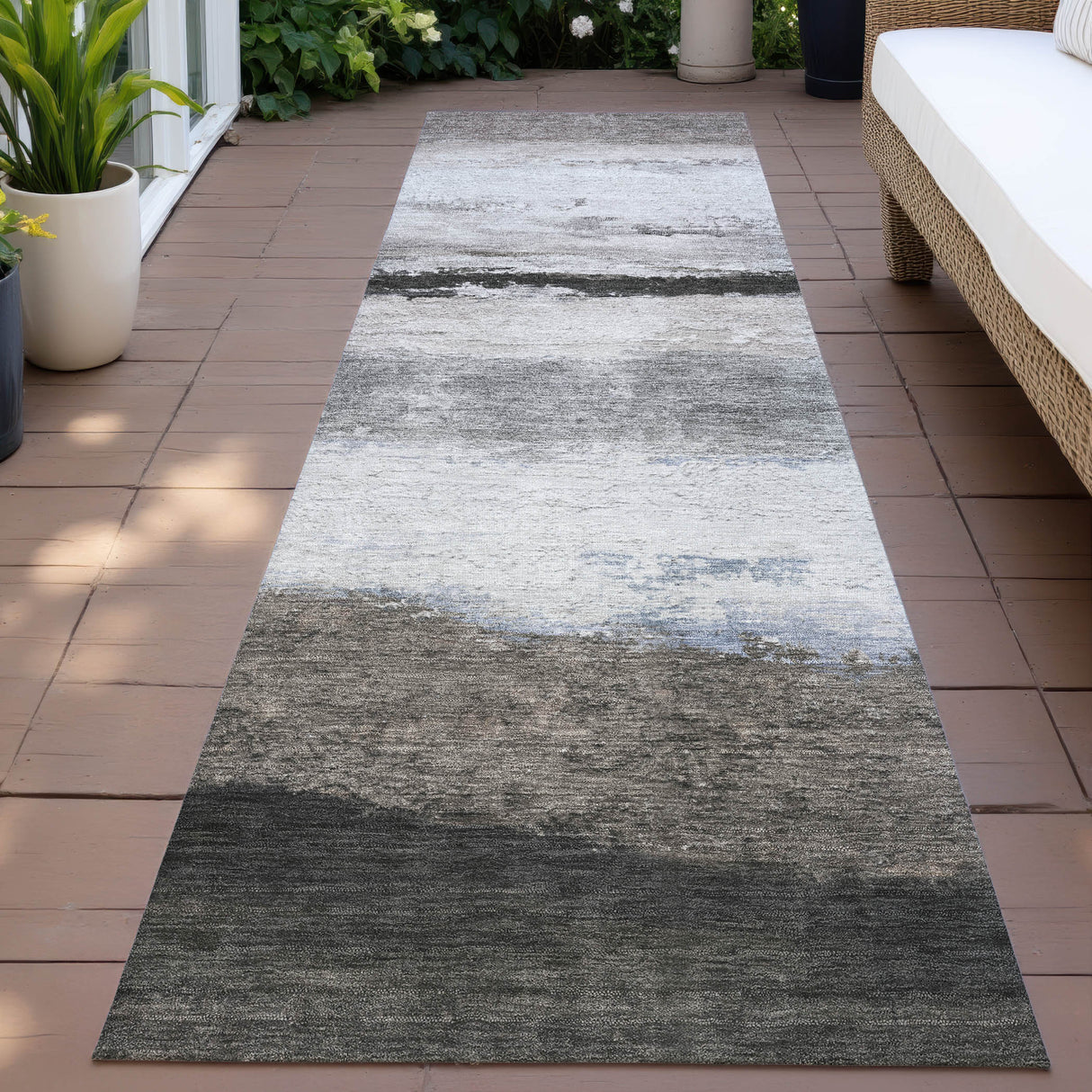 Addison Chantille ACN2169 Stripes Machine Made Transitional Taupe Rug