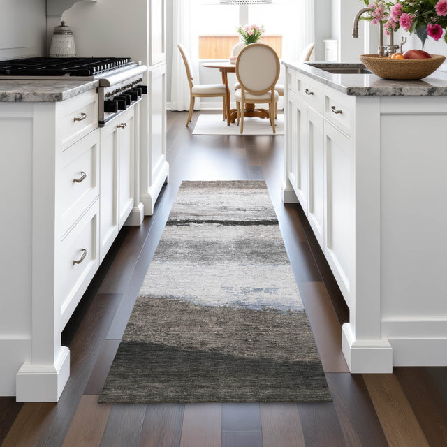 Addison Chantille ACN2169 Stripes Machine Made Transitional Taupe Rug