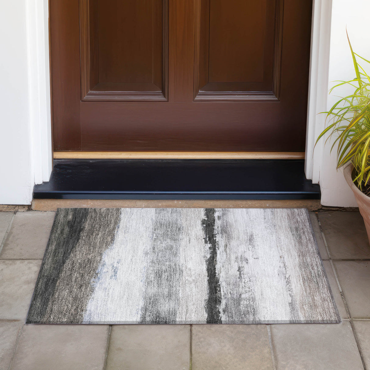 Addison Chantille ACN2169 Stripes Machine Made Transitional Taupe Rug