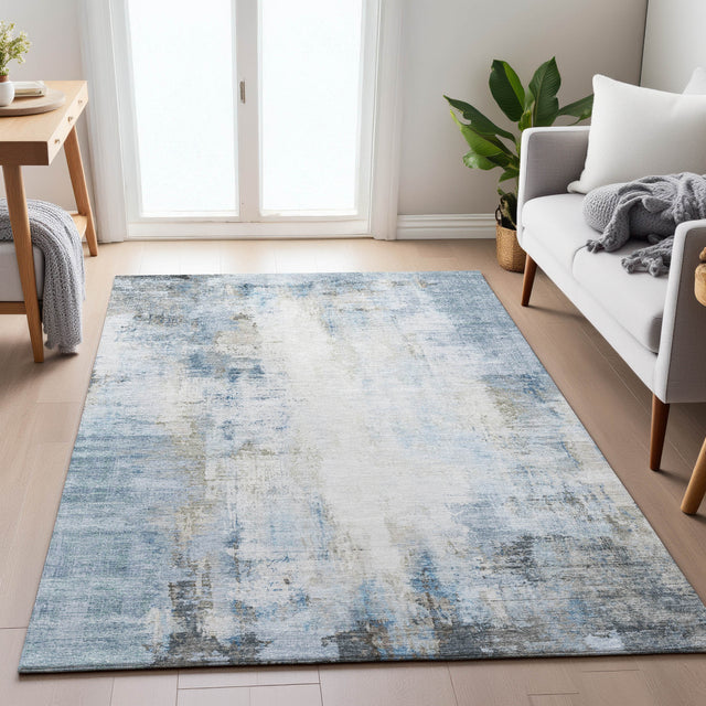 Addison Chantille ACN2171 Modern Machine Made Transitional Blue Rug