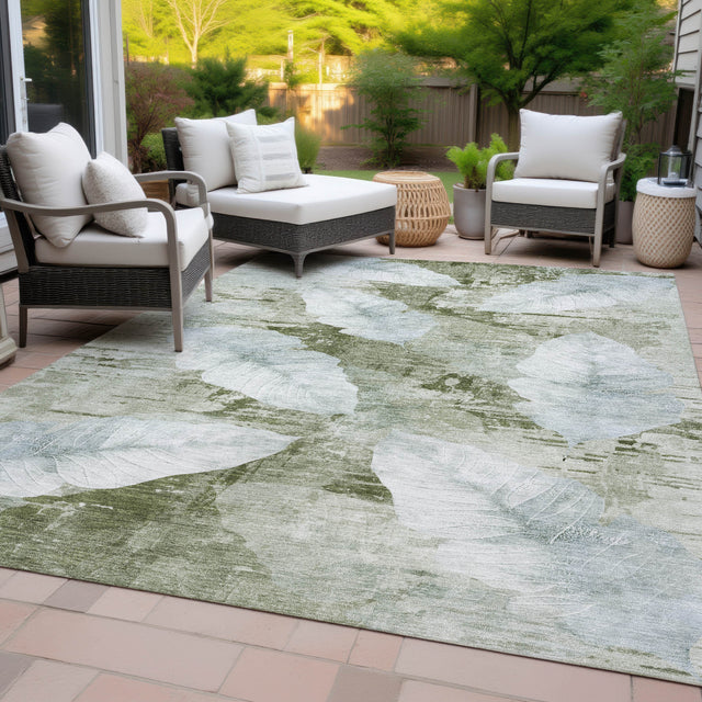 Addison Chantille ACN2172 Floral Machine Made Transitional Aloe Rug