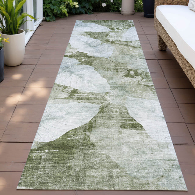 Addison Chantille ACN2172 Floral Machine Made Transitional Aloe Rug