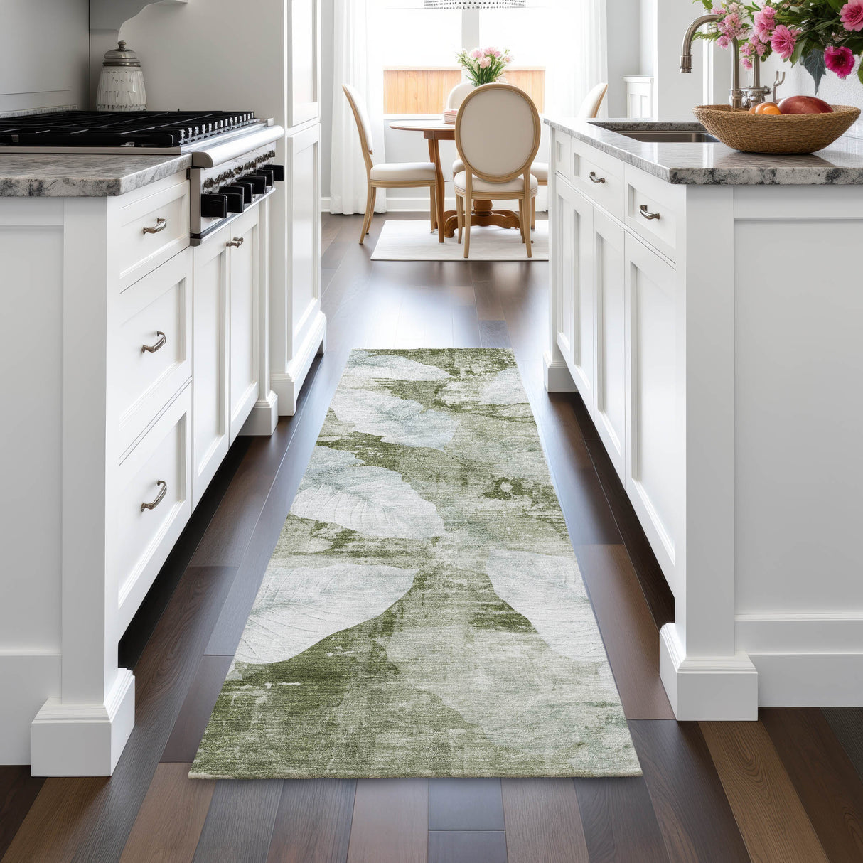 Addison Chantille ACN2172 Floral Machine Made Transitional Aloe Rug