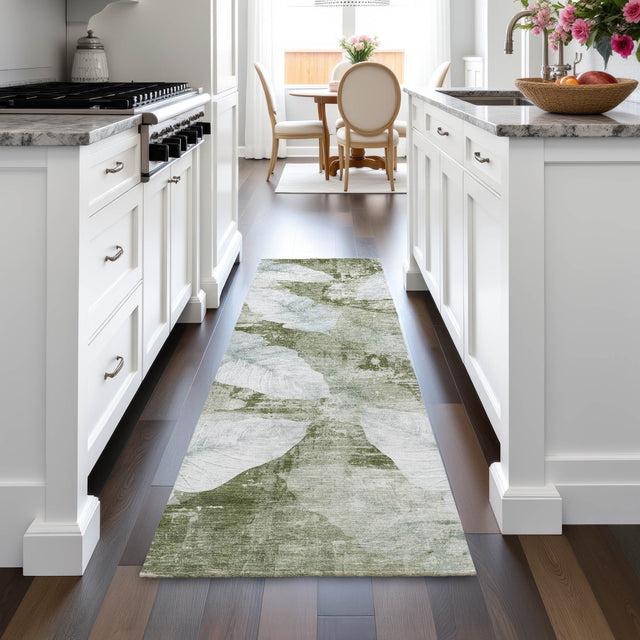 Addison Chantille ACN2172 Floral Machine Made Transitional Aloe Rug