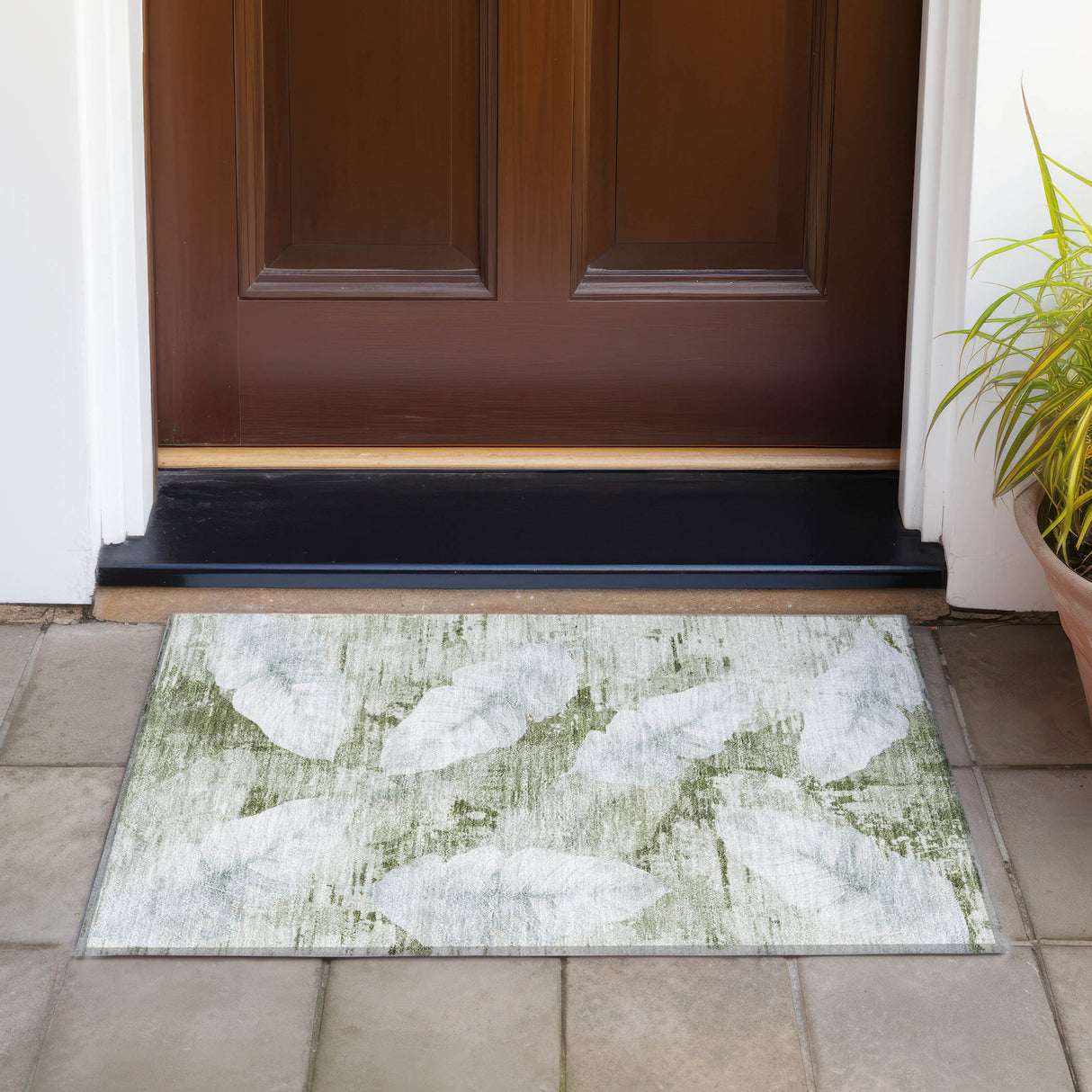 Addison Chantille ACN2172 Floral Machine Made Transitional Aloe Rug