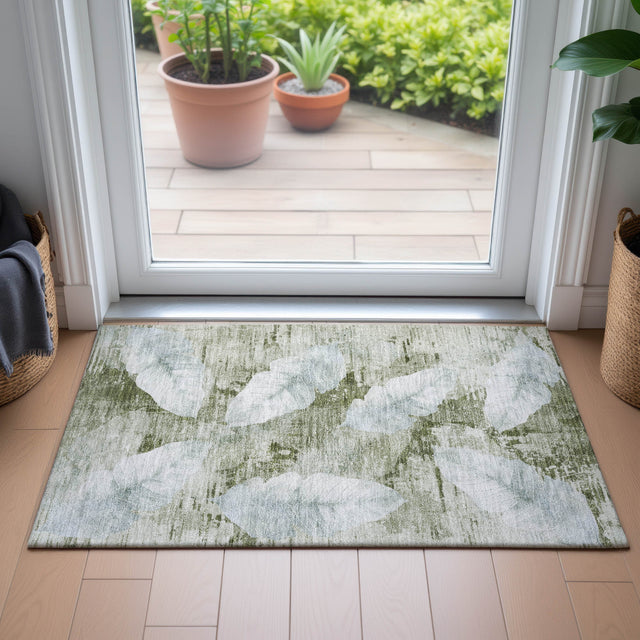 Addison Chantille ACN2172 Floral Machine Made Transitional Aloe Rug