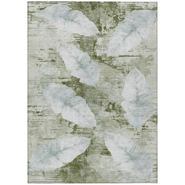 Addison Chantille ACN2172 Floral Machine Made Transitional Aloe Rug