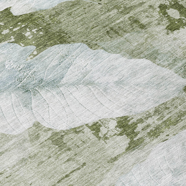 Addison Chantille ACN2172 Floral Machine Made Transitional Aloe Rug