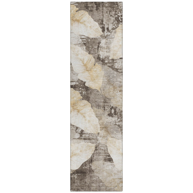 Addison Chantille ACN2172 Floral Machine Made Transitional Brown Rug