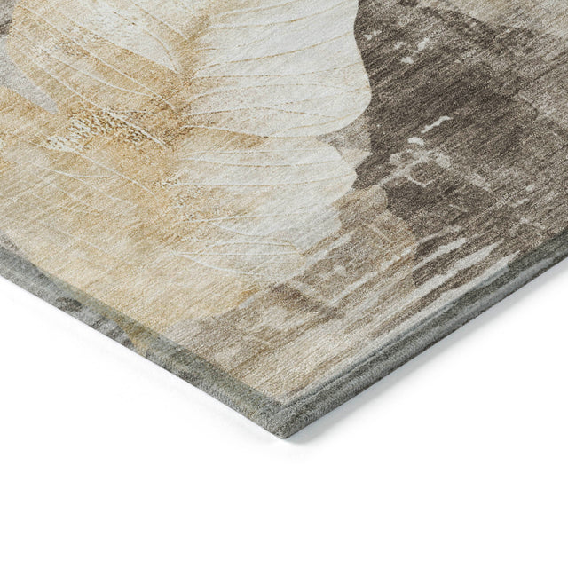 Addison Chantille ACN2172 Floral Machine Made Transitional Brown Rug