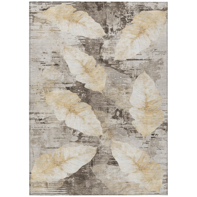 Addison Chantille ACN2172 Floral Machine Made Transitional Brown Rug
