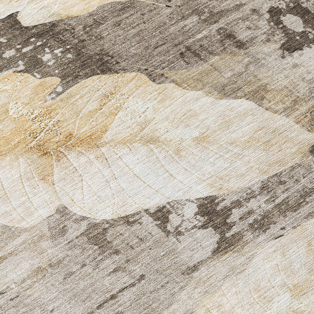 Addison Chantille ACN2172 Floral Machine Made Transitional Brown Rug