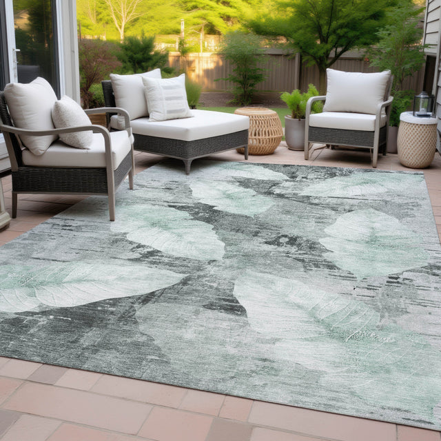 Addison Chantille ACN2172 Floral Machine Made Transitional Teal Rug