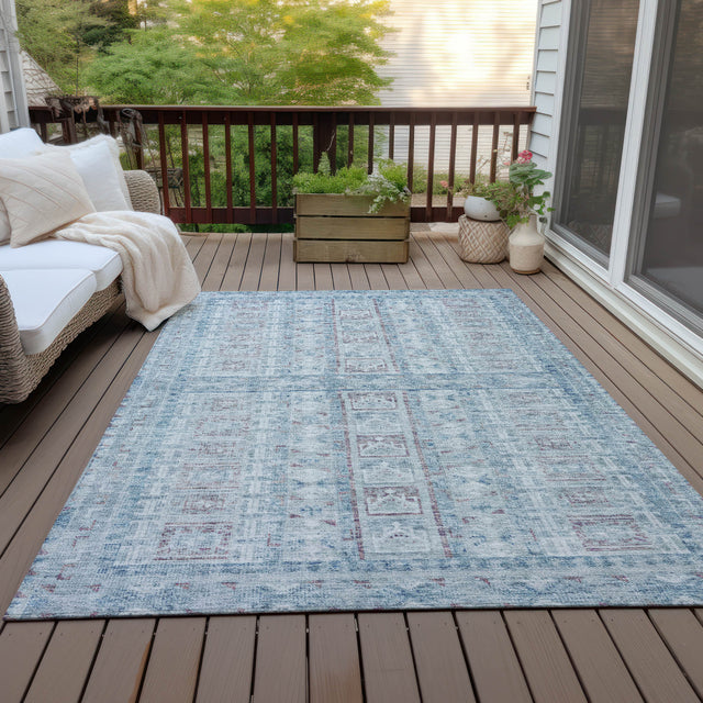 Addison Chantille ACN2173 Stripes Machine Made Transitional Blue Rug