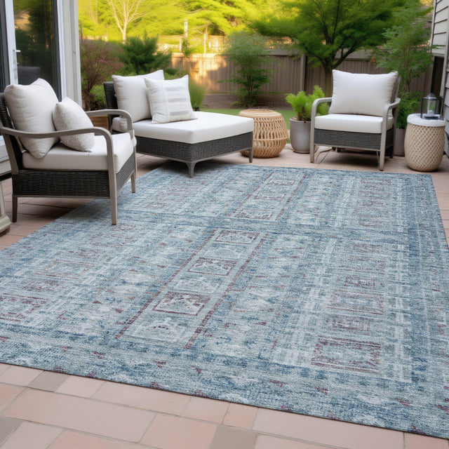 Addison Chantille ACN2173 Stripes Machine Made Transitional Blue Rug