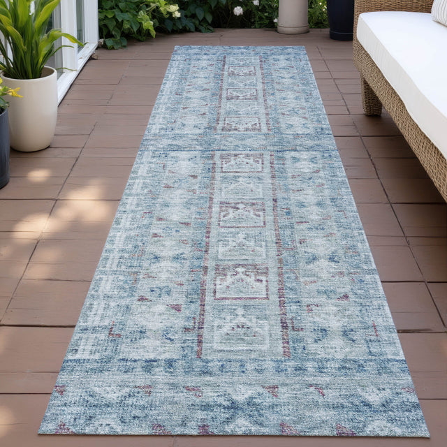 Addison Chantille ACN2173 Stripes Machine Made Transitional Blue Rug