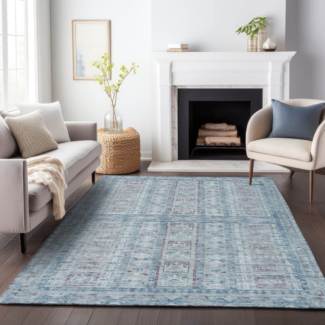 Addison Chantille ACN2173 Stripes Machine Made Transitional Blue Rug