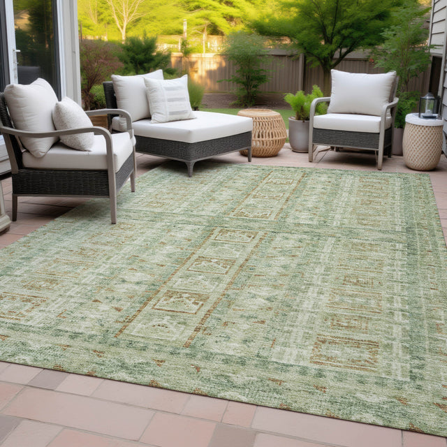 Addison Chantille ACN2173 Stripes Machine Made Transitional Green Rug