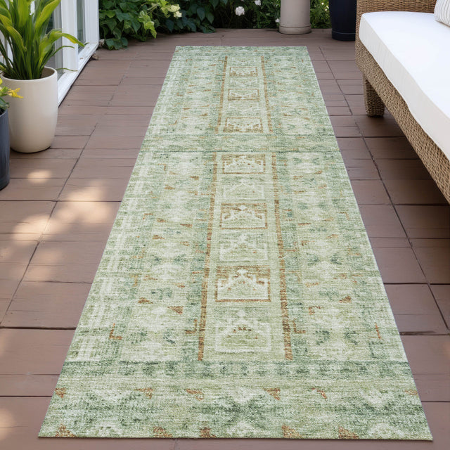 Addison Chantille ACN2173 Stripes Machine Made Transitional Green Rug