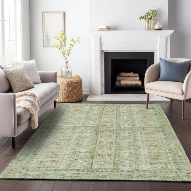 Addison Chantille ACN2173 Stripes Machine Made Transitional Green Rug