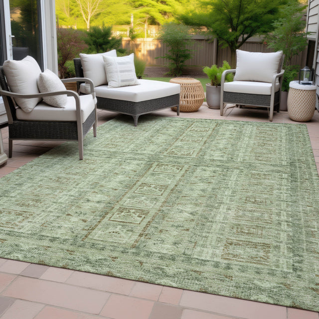 Addison Chantille ACN2173 Stripes Machine Made Transitional Sage Rug