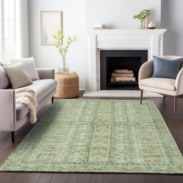 Addison Chantille ACN2173 Stripes Machine Made Transitional Sage Rug