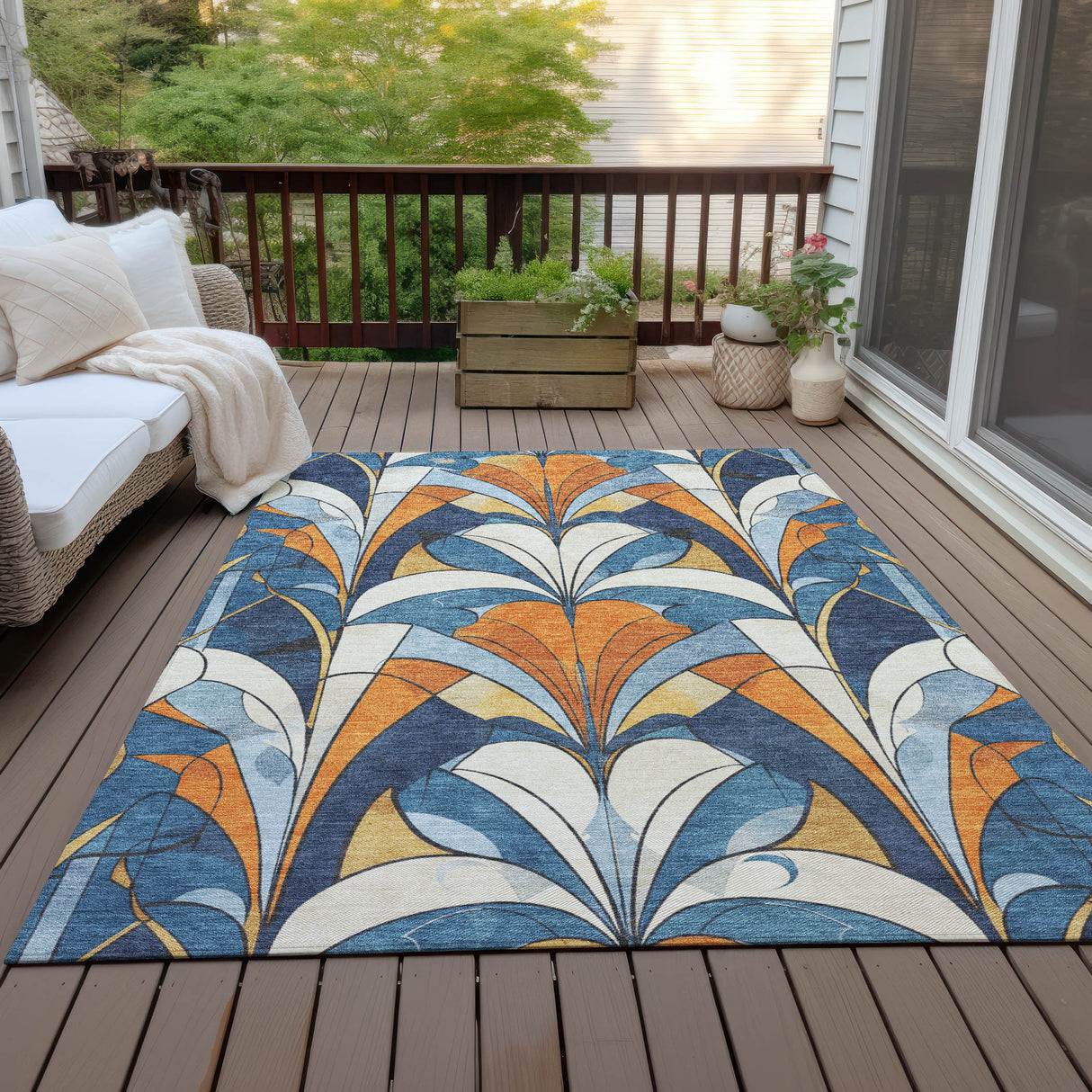 Addison Chantille ACN2174 Modern Machine Made Transitional Blue Rug
