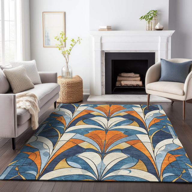 Addison Chantille ACN2174 Modern Machine Made Transitional Blue Rug