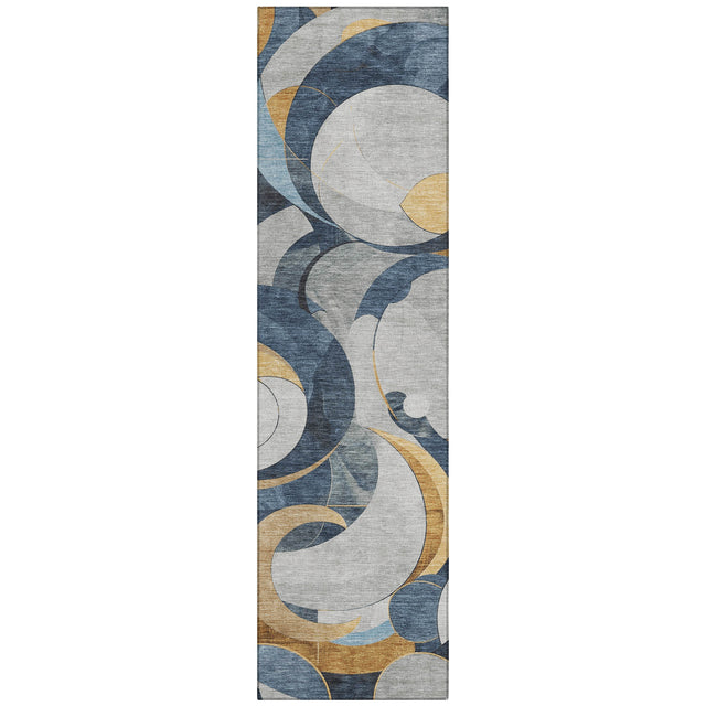 Addison Chantille ACN2175 Geometric Machine Made Transitional Blue Rug