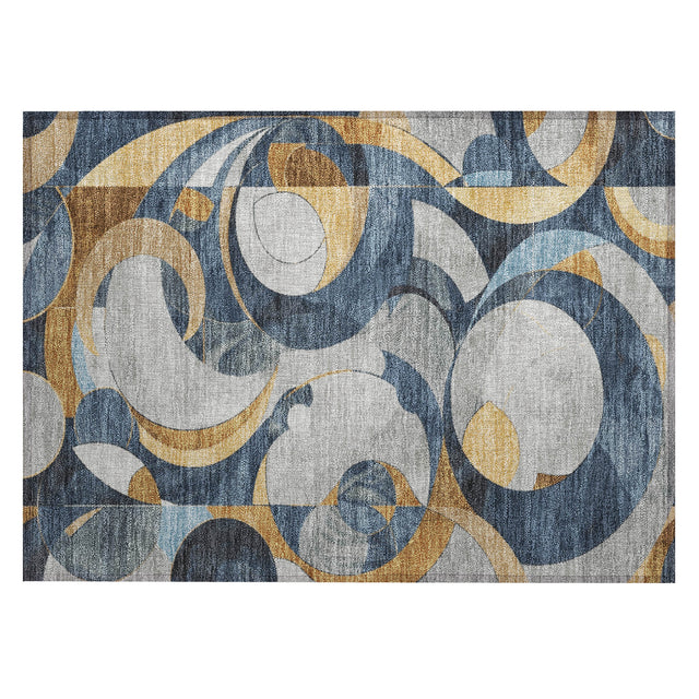 Addison Chantille ACN2175 Geometric Machine Made Transitional Blue Rug