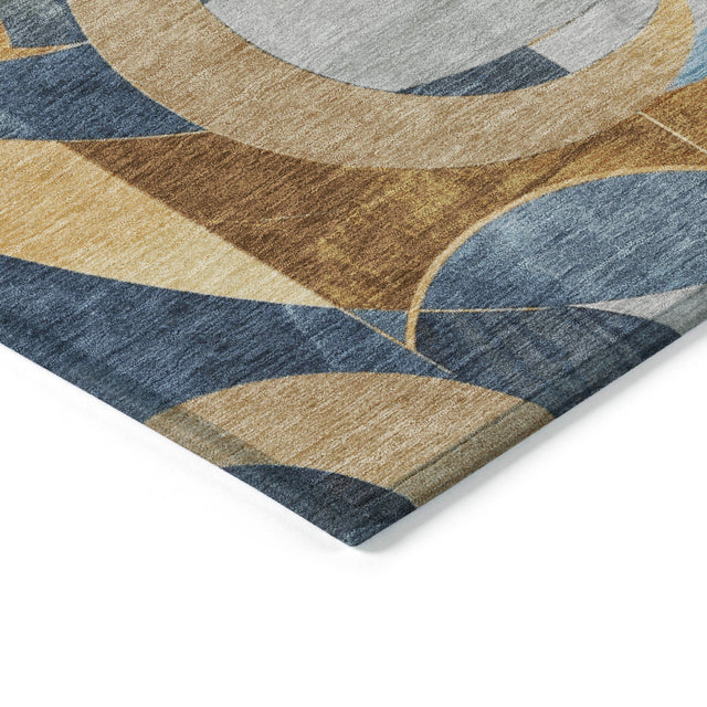 Addison Chantille ACN2175 Geometric Machine Made Transitional Blue Rug